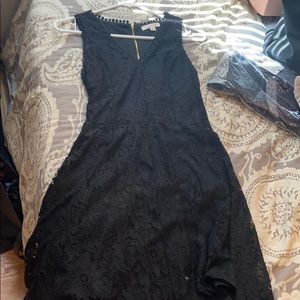 Black floral lace dress